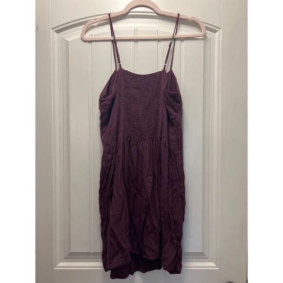 Love21 Women’s Spaghetti Strap Ruched Bust Front Zipper Mini Dress Size L Purple - Picture 3 of 3